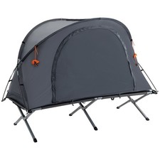 Campingbett mit Zelt erhöhtes