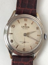 VINTAGE "LANCO" UHR  WATCH   TEXTURIERTES GUILLOCHE ZIFFERBLATT  HANDAUFZUG