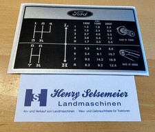 Ford Traktor Aufkleber Gangschaltung Schaltschema 7 Gang Ford 2000-5000 Dexta