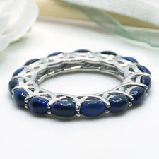 Schwarzer echter Opal Bandring 925 Sterling Silber Damen  Finger-ring