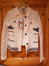 Desigual Jeansjacke Weiss Neu Mega Jacke Gr.38 Exotic Jeans 