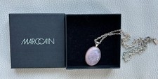 NEU zarte MARC CAIN Silber KETTE mit ROSA ANHÄNGER Rosenquarz Optik Länge 70cm