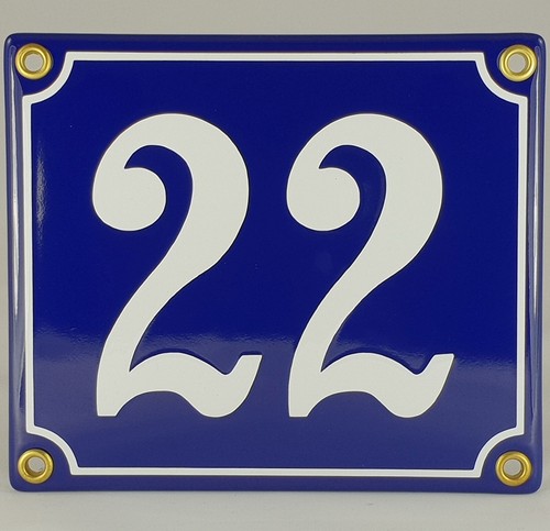 Emaille hausnummer blau - emaille,