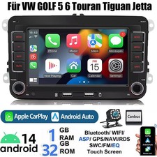 7" Für VW Golf 5 6 Plus Touran Caddy Jetta Autoradio Android14 Apple Carplay GPS