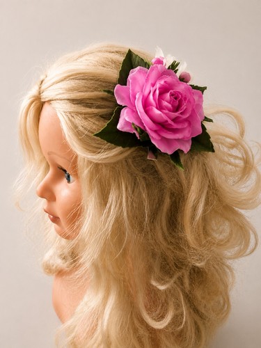 Haarspange rosa rose - rosa,