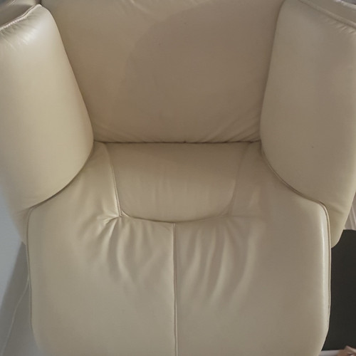 Ledersessel beige einfarbig - ledersessel,