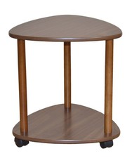 Praktisches Rollregal - Blumenständer Beistelltisch Holztisch in Nussbaumfarben