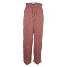 Palazzohose, Größe: M, Orange/Weiß, Polyester, Blumen, Damen -dHx