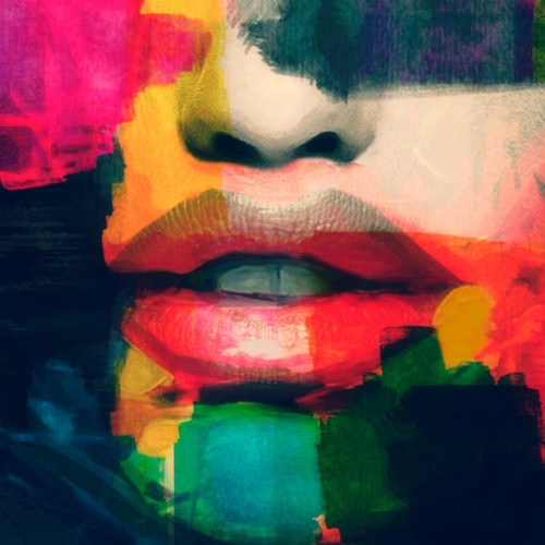 Pop art love lips leinwand - art,
