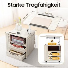 Laptoptisch h?henverstellbar Computertisch Laptop Beistelltisch St?nd mit Rollen