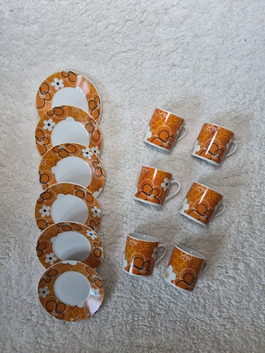 Retro espresso tassen set - tassen, 6er