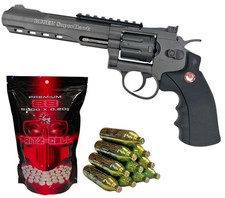 SET Ruger SuperHawk 6"  Airsoft Softair Revolver Fritz-Cell 6mm BBs CO2 Kapseln
