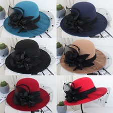 Damen Wollfilz Blumen Schleier