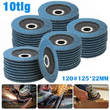 10 Stk / 20 Stk Fächerscheiben Blau 125mm K120 Winkelschleifer Schleifscheiben