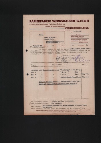 Wernshausen brief 1934 - wernshausen,,