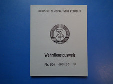 DDR -Wehrdienstausweis  neuwertig blanko top Zustand  NR 86-408405