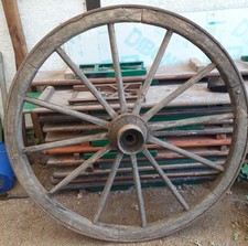 Wagenrad 115 cm HOLZ ANTIK LEITERWAGEN KUTSCHE BAUERNHOF Deko guter Zustand!!!