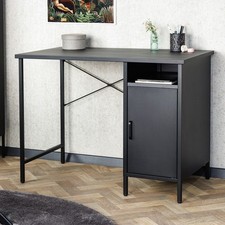 Industrial Schreibtisch DURA STEEL - 100cm - schwarz matt - Metall Arbeitstisch