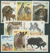 Ruanda 1984 Zebras und Büffel 1283/90 postfrisch
