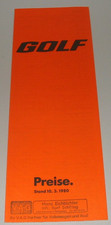 Prospekt Preisliste VW Golf I