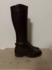 DUO Boots Damen Stiefel Reiterstiefel Leder Gr. 36, Braun Engschaft 33cm