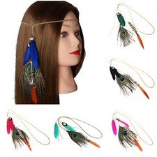 Haarband Haarkette Pfau Feder