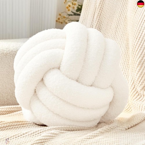 Rund knotenkissen beige 28cm - knotenkissen,