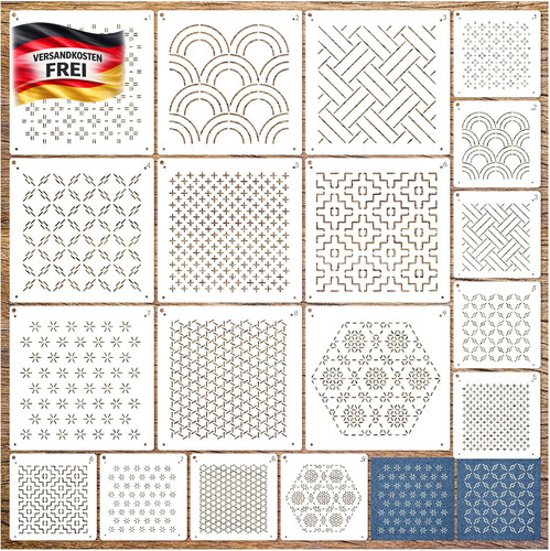 Sashiko schablonen set für - sashiko,