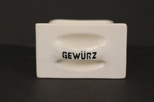 Gewürz Schütte Küchenbuffet Porzellan um 1900 Gewürzschuber antik 8cmx10cm weiß