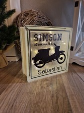 Simson Schwalbe KR51 Glasbaustein personalisiert Deko LED Lampe Geschenk Bild