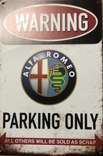 Blechschild Alfa Romeo Parking