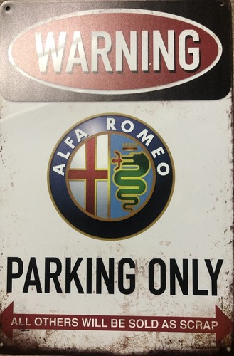 Blechschild alfa romeo parking - blechschild,