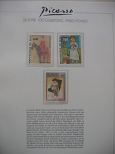 Pablo Ruiz Picasso / Mali Mi 828 und 867-877 / Gemälde / Harlekin / Sammelblatt