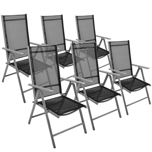 6er set klappstuhl schwarz - ,