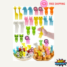 Wiederverwendbare Cartoon Tier Obst Mini Cocktail Gabeln für Kinder Partys ABS Dessert