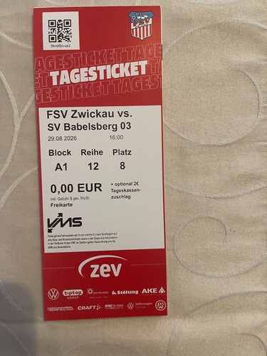 Sammlerticket fsv zwickau - fsv,