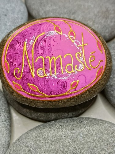 Namasté stein groß rosa - groß,,
