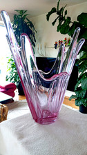 XXL Große schwere Glas Vase -VAL SAINT LAMBERT- dekorativ - Höhe 33 cm - 2,1 kg