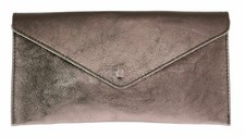 Damen Metallic Leder Umschlag Kette Clutch Party Abschlussball Abend Schultertasche