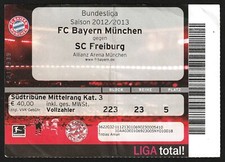 Ticket | 2012/13 | Bayern München - SC Freiburg | Bundesliga
