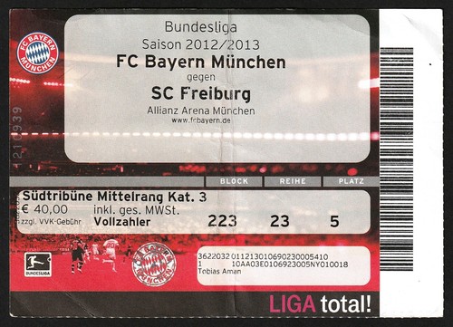 Ticket 2012 bayern - |, |