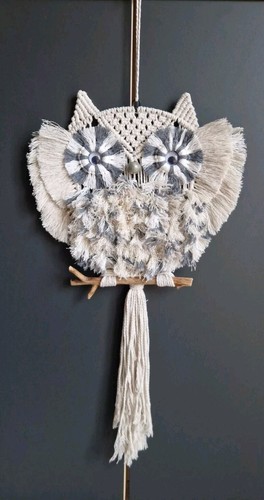 Macrame eule wandbehang - macrame,