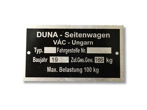 Duna seitenwagen typenschild - duna,
