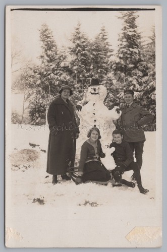 Personen mit schneemann - schneemann, &