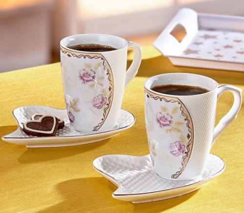 Romantische kaffeetasse mit - romantische,