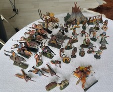 Elastolin Figuren - Cowboy und Indianer, 40 verschiedene, gute Erhaltung. 