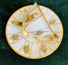 Antikes Art Déco Prunk Mokka-Gedeck Dresdner Porzellanmalerei R. Reinecke 1928