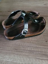 Birkenstock Gizeh 36, normal schwarz Lack mit Glitzer, Top erhalten!