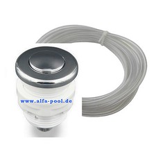 Drucktaster Pneumatik Schalter Chrome 1" AG (D32mm) inkl. 5m PN Schlauch 3mm ID