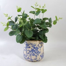 Übertopf Blumen blau Ø 12  Shabby Vintage Blumen Pflanze Topf Pflanztopf